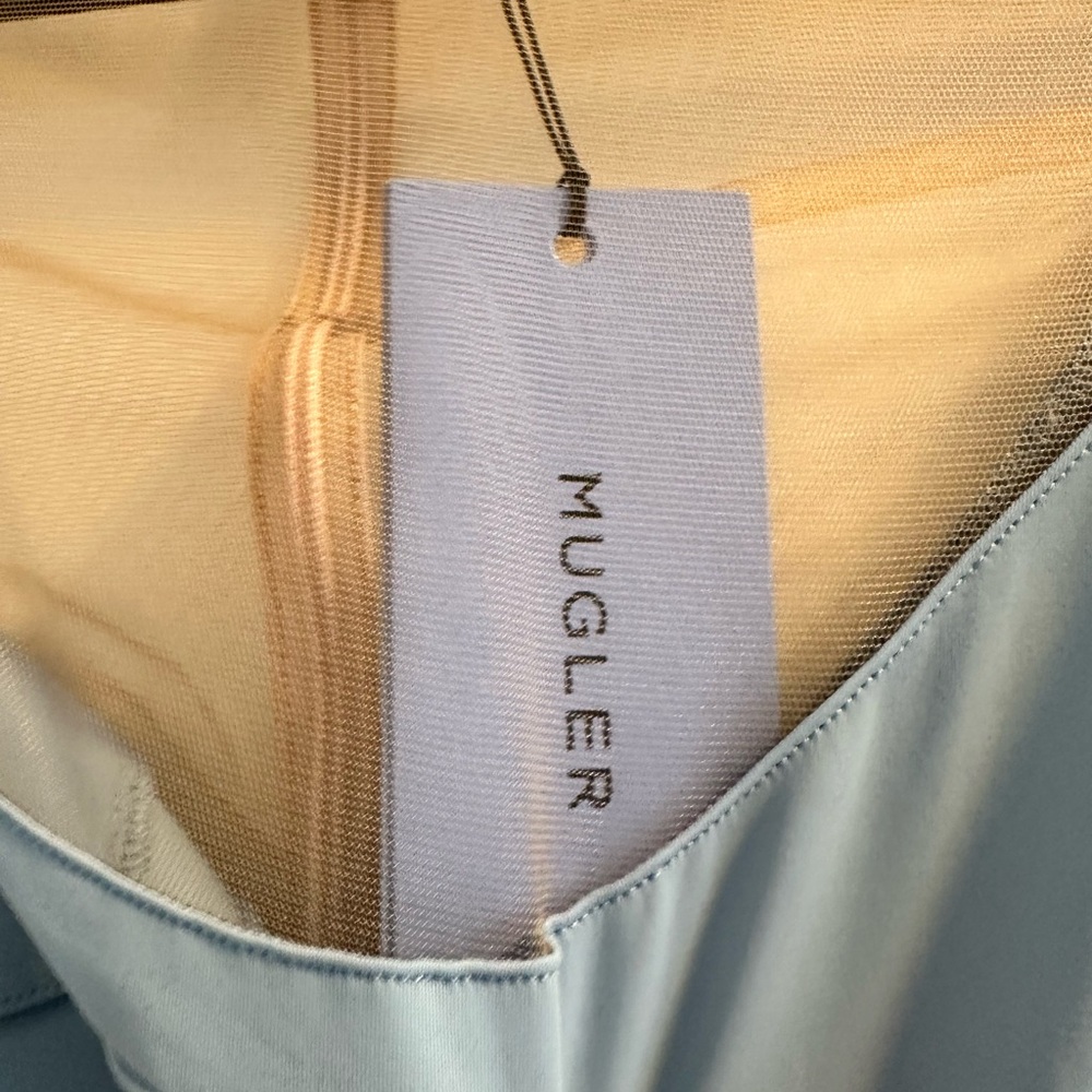 NWT Mugler Illusion Cut Bodysuit in Light Blue EU38 - Picture 8 of 9